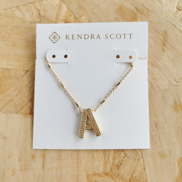NEW Kendra Scott Letter A Pendant Necklace Gold - Picture 1 of 4